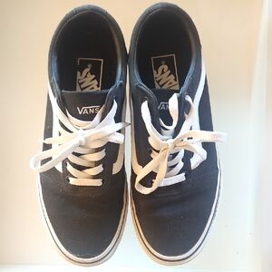Vans Black and White Canvas Sneakers